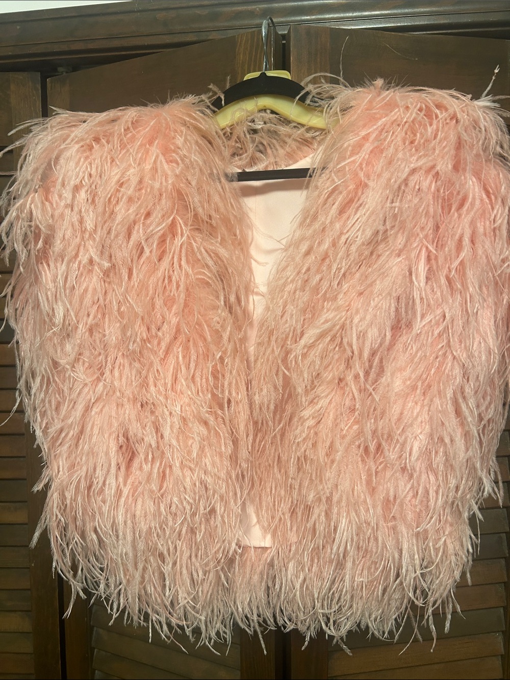 Bill Tice Ostrich Feather Pink Jacket Vest Vintage Hollywood xoxo